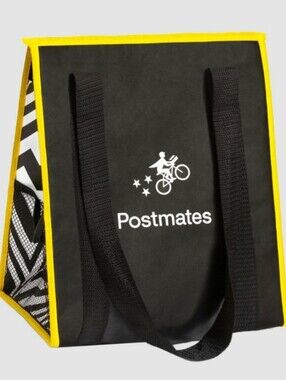 Postmates Insulated Delivery Insulated Bag Tote Black & Yellow